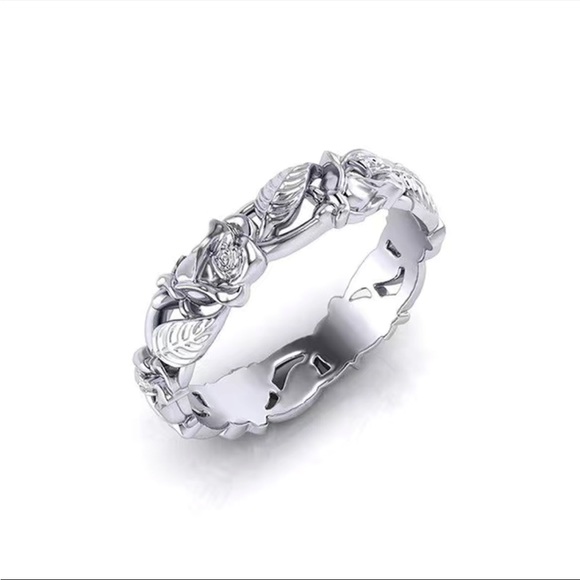 Simple Retro Chic Flower Leaf Decoration Ring - Picture 4 of 5